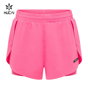 Hucai Tùy Chỉnh Thể Thao Nén Lót Túi Trọng Lượng Nhẹ Thoải Mái Phù Hợp Thể Thao Tập Thể Dục Phòng Tập Thể Dục 2 Trong 1 Chạy Quần Short Phụ Nữ - Product Image 2