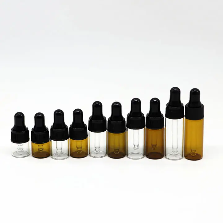 1ml 2ml 3ml 5ml 10mlミニクリア琥珀色ガラスドロッパーボトルエッセンシャルオイル香水少量サンプルガラスバイアル