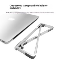Alüminyum Alaşımlı Dizüstü Bilgisayar Standı Katlanabilir Taşınabilir Dizüstü Bilgisayar Tutucu Ergonomik Masaüstü Soğutma Rafı 26x7.5x0.65cm Fabrika Toptan Satış
