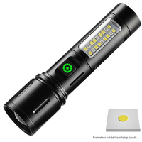 Lampe de poche extérieure à zoom rétractable en alliage d'aluminium Lampe de poche COB avec lumière latérale