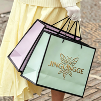 Sacs shopping en papier rose de luxe avec logo personnalisé, estampage à chaud doré, imprimés avec logos