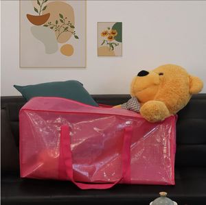 <b>Extra</b> <b>Large</b> PP Woven Storage Bags Comfortable Long Letter for Daily Gift Custom <b>Printing</b> Foldable Moving Bags for Shopping - Product Image 2