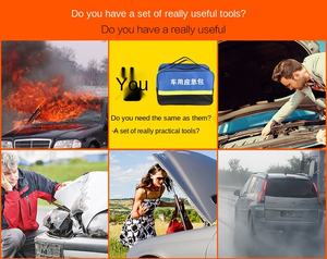 Kit de Primeros Auxilios Médico Multifuncional Portátil para Automóvil, Kit de Rescate de Emergencia para Automóvil con Extintor de Incendios y Martillo de Seguridad - Product Image 6