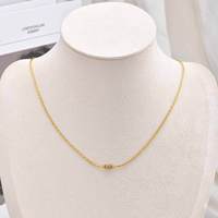Collier en acier inoxydable plaqué or 18 carats avec pendentif zircon, mini-colliers tendance pour femmes, bijoux minimalistes en gros