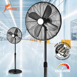 Ventilador Industrial de Pie de Metal de Alto Flujo de Aire con Altura Ajustable, Resistente para Uso en Exteriores y Patios - Product Image 1