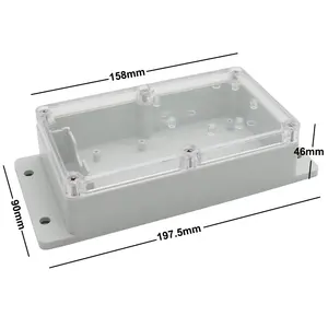 Caja de conexiones eléctrica impermeable de plástico IP65 para exteriores, con tapa transparente, 158x90x46mm