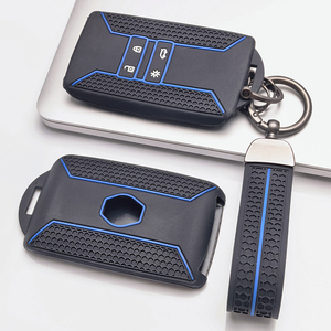 Funda para llavero de <span class=keywords><strong>Renault</strong></span> Duster Laguna Zoe Koleos Kadjar Captur Fluence Latitude con llavero, accesorio para motocicleta, uso diario - Product Image 1