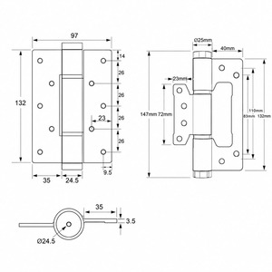 Bisagra de Cierre Suave Hidráulica de Alta Resistencia de 5 Pulgadas, de Aleación de Aluminio de Ingeniería, Negro Mate, con Amortiguador Silencioso, para Puerta de Hotel - Product Image 6