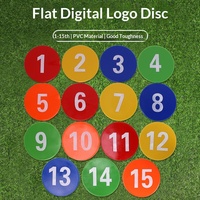 Disque de marquage numérique plat en PVC de 23 cm pour entraînement de football, tapis souple de marquage de terrain, numéros 115, cônes d'agilité