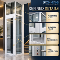 Ascenseur domestique pour villa, capacité 260kg 320kg 400kg, ascenseur intérieur pour passagers avec gaine en verre pour maison