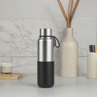 Bouteille d'eau isotherme en acier inoxydable 500 ml avec logo personnalisé, sans BPA, avec poignée, double paroi, gourde, tasse cadeau pour les cadeaux 12-24