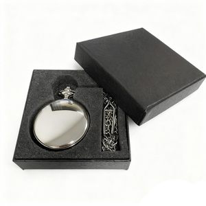 Boîte d'emballage de <span class=keywords><strong>montre</strong></span> de poche en papier noir en gros, boîtes en vrac, étui sans logo - Product Image 3