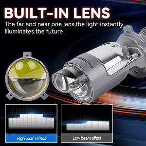 Phare de signalisation d'urgence LELANPU pour camion, <span class=keywords><strong>projecteur</strong></span> <span class=keywords><strong>stroboscopique</strong></span> ambre et blanc, 7 pouces, double lumière directe, phare LED H4 à double lentille pour voiture - Product Image 3
