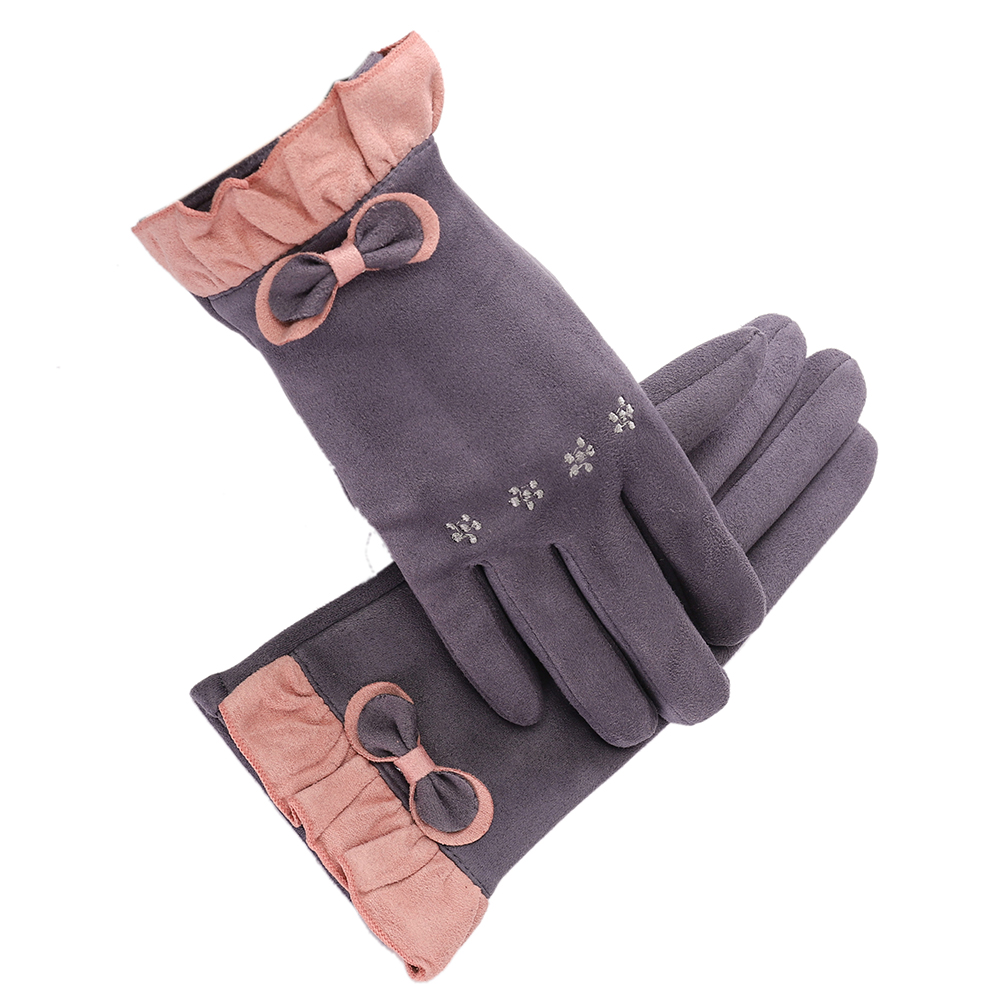 Модные замшевые перчатки, Женские аксессуары, оптовая продажа, простые красные Перчатки для фитнеса, зимние теплые кожаные перчатки для вождения на открытом воздухе для женщин