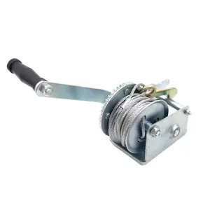800lbs Hand Heavy Duty Boat 8m Cable Manual Winches Portable Hand Crank Winch For Trailer Boat