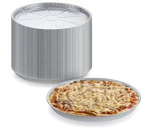 OEM disposable aluminum foil tin pie pans round aluminum foil baking pan/tray with Cardboard Lid