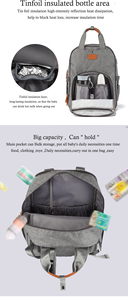 En gros Portable Maman <span class=keywords><strong>Sac</strong></span> Multifonctionnel Étanche <span class=keywords><strong>Sac</strong></span> De Plage Grand Espace Solide Conception Florale Rechargeable Couche Carton - Product Image 3