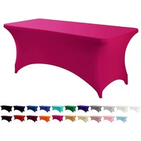 Housse de table en polyester blanche élastique pour hôtel, restaurant, banquet de mariage, 4FT 6FT