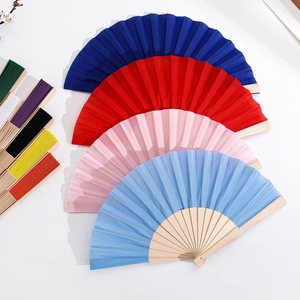 Hot Sale Exquisite Bamboo Hand Fan Wooden Crafts with Love Flower Basket Paintings Business Gift for New Year or Halloween