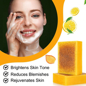 Venta al por mayor de jabón de baño de limpieza personalizado con vitamina C, aceite esencial de planta, limón, cúrcuma, jabón de Ácido Kójico - Product Image 6