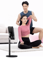 Support de tablette de sol rotatif en acier au carbone magnétique portable + ABS 180 et support de téléphone portable avec hauteur réglable