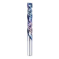 Fraise à compression spirale CNC TAC Extreme, outil ultra-résistant, revêtement Nano Bleu, en carbure de tungstène, 45° hélice, coupe descendante, OEM, haute dureté