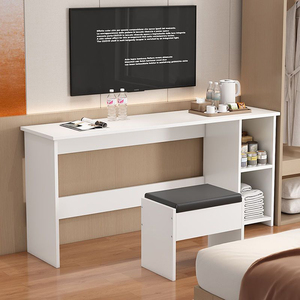Mesa de lectura de estudio comercial KSL para albergue juvenil con estante Mesa taburete de madera y muebles de dormitorio de <span class=keywords><strong>hostal</strong></span> OEM ODM - Product Image 3