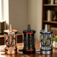Kit Chicha Portable Mini avec Design Givré Effet Miroir en Alliage d'Aluminium Durable et Écologique, Coffret Cadeau pour Amoureux