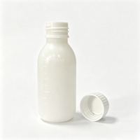 Flacon d'échantillon en HDPE blanc opaque de 100 ml avec graduation, petit goulot, conteneur plastique vide pour liquides chimiques et réactifs, sous-emballage