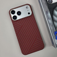 Casing Ponsel Tipis Ultra Magnetik GENGK Luxury Astronaut Aramid Carbon Fiber Drawbench Crafted untuk iPhone 17 Pro Max