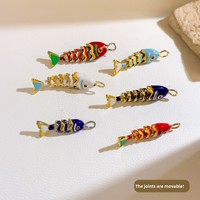 Pendentif série océan été européen américain personnalisé bijoux poisson rouge haut de gamme collier poisson coloré accessoires en laiton