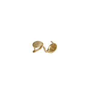 925 Sterling <b>Silver</b> Oval <b>Stud</b> <b>Earrings</b> Matte Gold Texture Everyday Wear Simple Commuting Versatile <b>Earrings</b> - Product Image 5