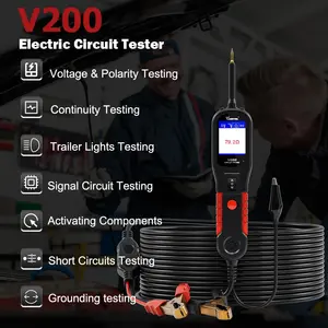 Vdiagtool V200 12V-24V Circuito Automotivo Tester Universal Power Probe Tester Build-in LED 20FT Cabo de Extensão Sobrecarga Proteger