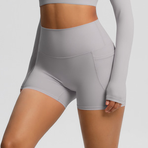 Shorts de Yoga de Cintura Alta con Efecto Levanta Glúteos para Mujer, con Bolsillo para Teléfono Móvil, Ajuste Delgado, Elásticos, para Entrenamiento Deportivo y Ropa Deportiva Activa - Product Image 3