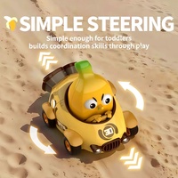 Voiture télécommandée miniature 2,4 G personnalisée, mignonne, de style dessin animé, avec rotation à 360°, en forme de banane ou de légume, petite voiture de course RC avec lumières