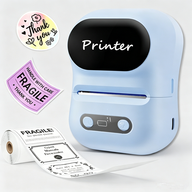 58mm Portable Mini Thermal Printer Self-Adhesive 2" Label Wireless Interface for POS and Barcode Receipts