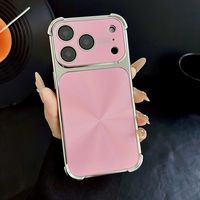 Coque de téléphone électroplaquée à motif CD pour iPhone 17 Pro Max, protection antichute aux coins, protection d'objectif intégrée, compatible 15 16 Pro Max 14