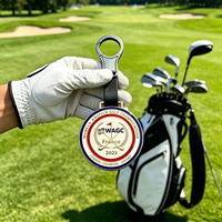 Étiquettes de sac de golf de luxe en laiton antique, cadeau de Noël, étiquette de sac de golf en métal double face