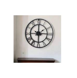 2023 dernière horloge murale en métal de grande taille motif abstrait avec mouvement à Quartz abat-jour en cuivre pour la maison et la décoration murale - Product Image 1