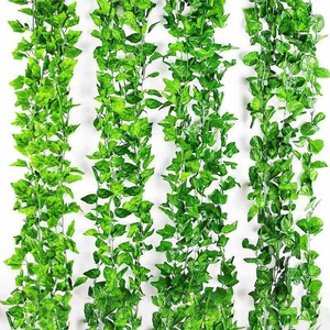 Guirnalda <span class=keywords><strong>de</strong></span> hojas <span class=keywords><strong>de</strong></span> hiedra <span class=keywords><strong>de</strong></span> seda Artificial para decoración del hogar, plantas colgantes para pared, boda, jardín y oficina, 12 E-L088, 230 cm - Product Image 1