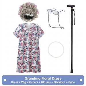 <span class=keywords><strong>Disfraz</strong></span> <span class=keywords><strong>de</strong></span> Abuela para Niñas, Conjunto <span class=keywords><strong>de</strong></span> Peluca y Vestido <span class=keywords><strong>de</strong></span> Anciana para 100 Días <span class=keywords><strong>de</strong></span> Escuela, Divertido <span class=keywords><strong>Disfraz</strong></span> <span class=keywords><strong>de</strong></span> Abuelos para el Día del Libro - Product Image 3