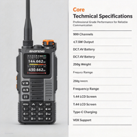 Baofeng Walkie Talkie Genggam Tahan Lama Jangkauan Jauh VHF UHF 6 Band Radio Dua Arah Isi Ulang untuk Komunikasi Tim Kerja Keamanan