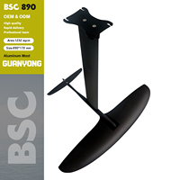 Aile de surf hydrofoil GY BSC 890 en carbone tendance 2026, 1232 cm², levage fluide, stabilité et contrôle en toutes conditions d'eau