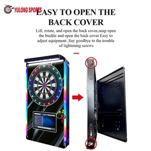 Máquina de dardos arcade en stock con pantalla táctil iluminada, operada con monedas, para juegos de dardos blandos en clubes. - Product Image 3