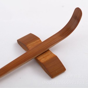 Cuchara de Té Ovalada de Bambú Carbonizado Pulida a Mano, Accesorio para la Ceremonia del Té - Product Image 4