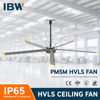 Vente directe fournisseur Prix usine 4,9 m (16 pi) Ventilateur de ventilation industriel IP65, Grand ventilateur de toit pour atelier et zone de travail mécanique