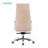 Chaise de bureau pivotante de luxe à dossier haut en cuir PU Design ergonomique confortable avec roulettes silencieuses Style élévateur