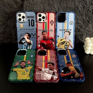 Custodia per telefono anti-impronta antiurto in TPU+PC con stampa UV a fumetti di Cristiano Ronaldo e <span class=keywords><strong>Lionel</strong></span> Messi, alla moda, per appassionati di calcio - Product Image 1