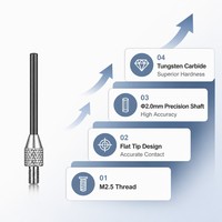 Sonde à pointe plate en carbure de tungstène SD2.0X10mm, filetage M2.5, stylet de mesure de précision pour indicateur à cadran, pièce de rechange pour micromètre