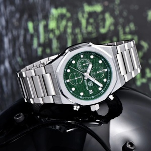 Benyar 5216 Multifunctional Men's Quartz <b>Watch</b> Stainless Steel Strap Alloy Case Chronometer 30M Waterproof Luminous Wristwatch - Product Image 5